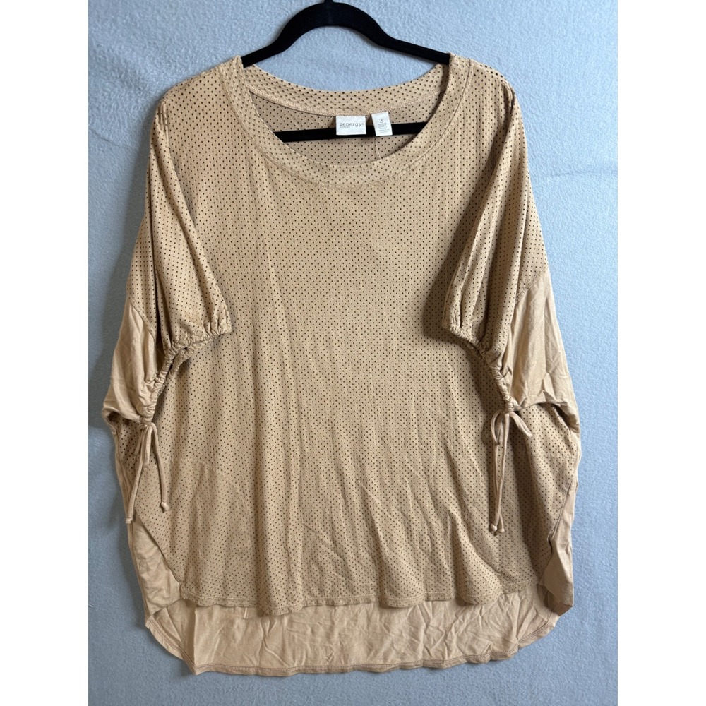 Zenergy by‎ Chico's Top Women's 3 Dolman Sleeve Top Tie Detail Lightweight NWT